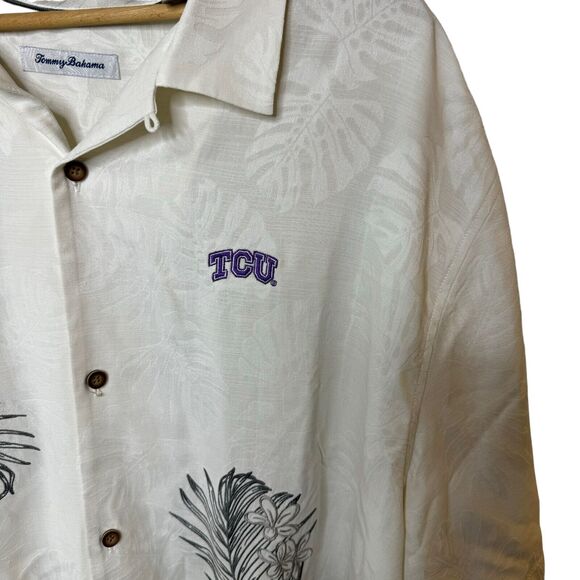 NWT Tommy Bahama Silk TCU Texas Christain University Camp Shirt Mens 3XL - Picture 5 of 11